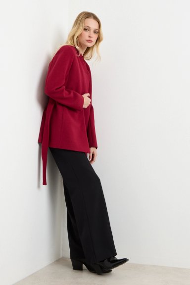 CHAQUETON LISO BURDEOS MUJER ASH - 5