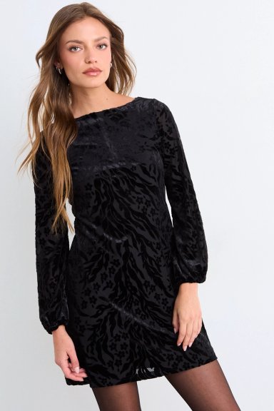 VESTIDO LISO NEGRO MUJER IO - 1