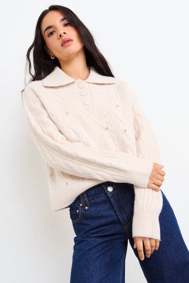 SWEATER LISO BEIGE MUJER IO - 2