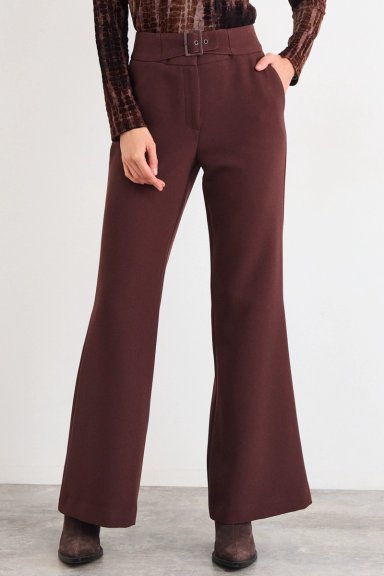 PANTALON LISO CAFE  MUJER IO - 3