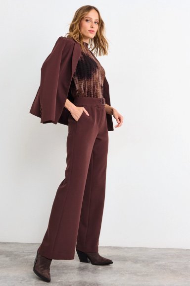 PANTALON LISO CAFE  MUJER IO - 5