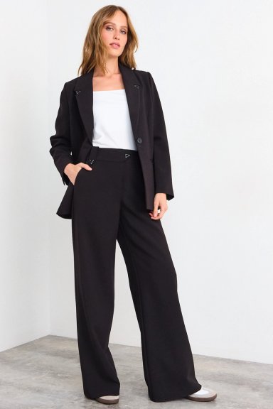 PANTALON LISO NEGRO MUJER IO - 1