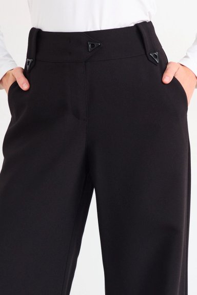 PANTALON LISO NEGRO MUJER IO - 2