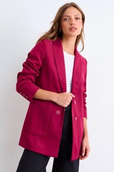 BLAZER LISO BURDEOS MUJER IO - 1