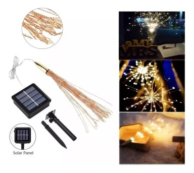 LUCES ARBOLEDA LED FUEGO ARTIFICIAL SOLAR NAVIDAD GUIRNALDA - 1