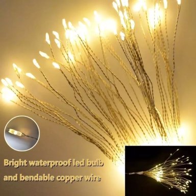 LUCES ARBOLEDA LED FUEGO ARTIFICIAL SOLAR NAVIDAD GUIRNALDA - 4