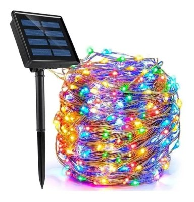 LUCES GUIRNALDA LED 200 FOCOS SOLAR ALAMBRE HADA BODA 20MTS - 1