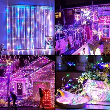 LUCES GUIRNALDA LED 200 FOCOS SOLAR ALAMBRE HADA BODA 20MTS - 3
