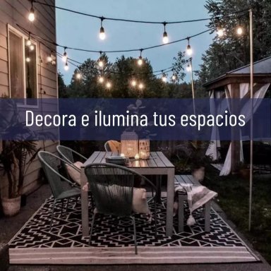 LUCES GUIRNALDA TERRAZA PATIO 10 METROS CON 10 AMPOLLETAS - 5