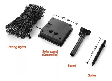 LUCES LED SOLAR NAVIDAD GUIRNALDA COLOR MULTICOLOR 10 METROS - 2