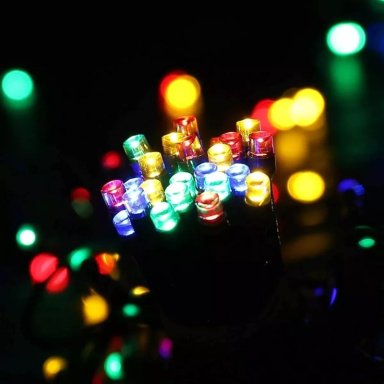 LUCES LED SOLAR NAVIDAD GUIRNALDA COLOR MULTICOLOR 10 METROS - 3