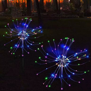 LUCES LED SOLAR FUEGO ARTIFICIAL NAVIDAD 2 UNIDADES - 2