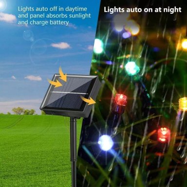 LUCES PACK 3 SOLAR NAVIDAD GUIRNALDA MULTICOLOR 10 METROS - 5