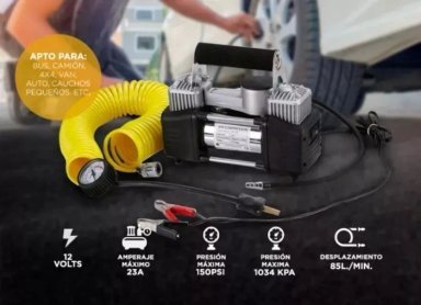 COMPRESOR DE AIRE DOBLE CILINDRO PISTO 12V AUTO Y CAMIONETA - 3