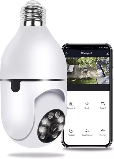 CÁMARA TASBEL CAMARA AMPOLLETA WIFI SEGURIDAD PANORAMICA 360 - 1
