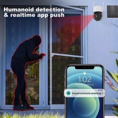 CÁMARA SEGURIDAD SOLAR 1080P DOMO WIFI SOLAR RESISTE AL AGUA - 4