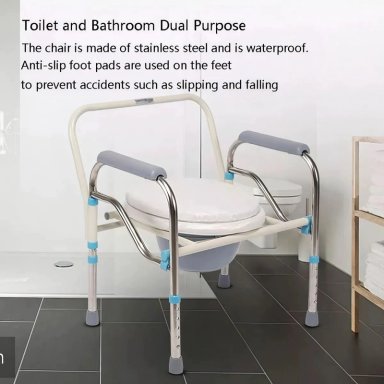 SILLA PARA BAÑO PORTATIL PLEGABLE BAÑO INODORO DISCAPACITADO - 5