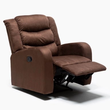BERGER DANIELS 1 CUERPO TERCIOPELO RECLINABLE MARRÓN CON MASAJE + CONTROL REMOTO - 3