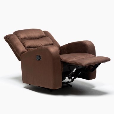 BERGER DANIELS 1 CUERPO TERCIOPELO RECLINABLE MARRÓN CON MASAJE + CONTROL REMOTO - 4