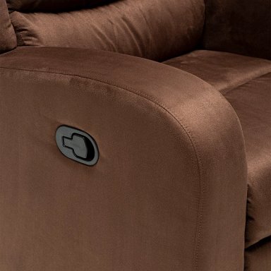 BERGER DANIELS 1 CUERPO TERCIOPELO RECLINABLE MARRÓN CON MASAJE + CONTROL REMOTO - 5