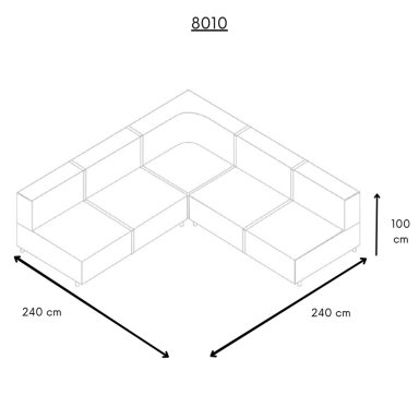SOFÁ SECCIONAL DANIELS 5 CUERPOS TERCIOPELO MODERNO RECLINABLE DESMOND - 8
