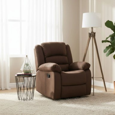 BERGER DANIELS 98060R 1 CUERPO TERCIOPELO CAFE RECLINABLE MODERNO MARTELL ELEPHANT - 1
