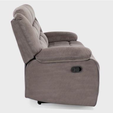 SOFÁ DANIELS 98060S 3 CUERPOS TERCIOPELO CAFE RECLINABLE CLÁSICO MARTELL MARRÓN - 7