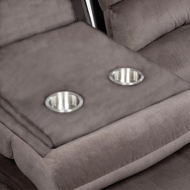 SOFÁ DANIELS 98060S 3 CUERPOS TERCIOPELO CAFE RECLINABLE CLÁSICO MARTELL MARRÓN - 9