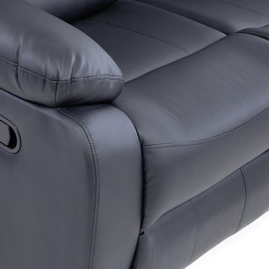 SOFA ROMA 3 CUERPOS NEGRO RECLINABLE MODERNO - 3
