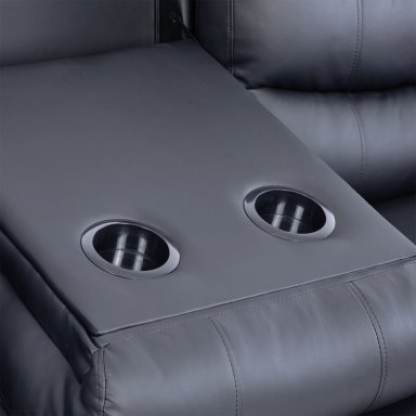 SOFA ROMA 3 CUERPOS NEGRO RECLINABLE MODERNO - 4