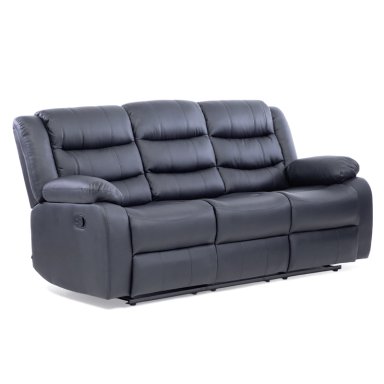 SOFA ROMA 3 CUERPOS NEGRO RECLINABLE MODERNO - 7