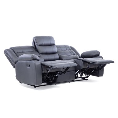 SOFA ROMA 3 CUERPOS NEGRO RECLINABLE MODERNO - 9
