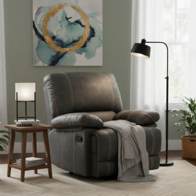 BERGER DANIELS CASTLE 1 CUERPO RECLINABLE MODERNO GRIS 98023GR - 1