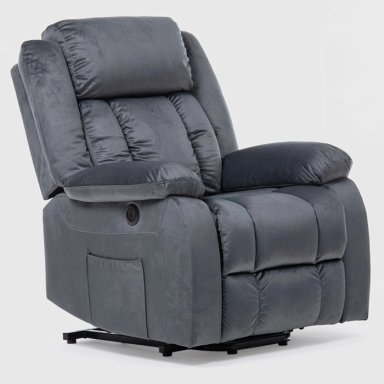 BERGER RECLINABLE ELÉCTRICO LIFT + MASAJE + CALENTADOR LIVORNO GRIS KM8822MDG - 8