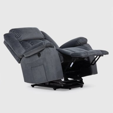 BERGER RECLINABLE ELÉCTRICO LIFT + MASAJE + CALENTADOR LIVORNO GRIS KM8822MDG - 11