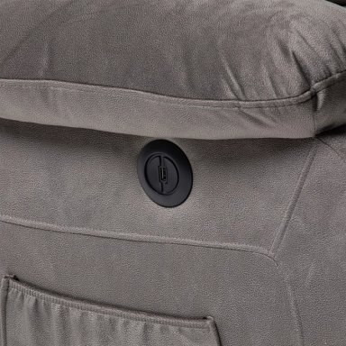 BERGER RECLINABLE ELÉCTRICO LIFT + MASAJE + CALENTADOR LIVORNO GRIS CLARO KM8822MLG - 4