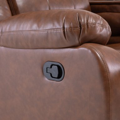 SOFÁ DANIELS KM060SBR 3 CUERPOS CAFÉ RECLINABLE MODERNO ROMA - 2