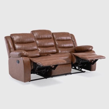SOFÁ DANIELS KM060SBR 3 CUERPOS CAFÉ RECLINABLE MODERNO ROMA - 6
