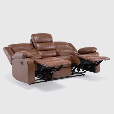 SOFÁ DANIELS KM060SBR 3 CUERPOS CAFÉ RECLINABLE MODERNO ROMA - 8