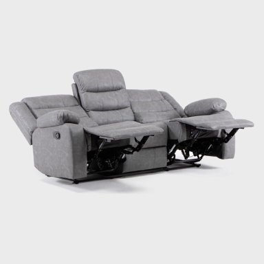 SOFÁ DANIELS KM060SGR 3 CUERPOS GRIS RECLINABLE MODERNO ROMA - 4