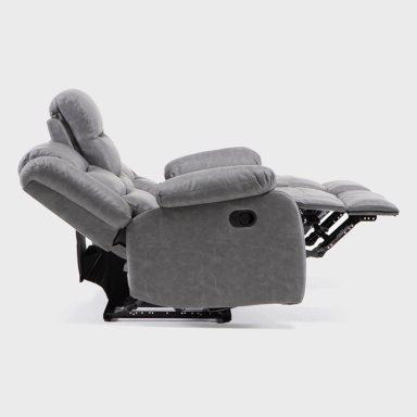 SOFÁ DANIELS KM060SGR 3 CUERPOS GRIS RECLINABLE MODERNO ROMA - 5