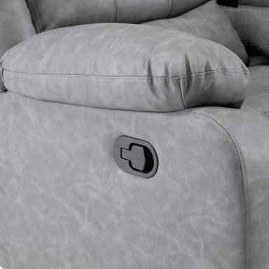 SOFÁ DANIELS KM060SGR 3 CUERPOS GRIS RECLINABLE MODERNO ROMA - 6