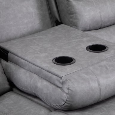 SOFÁ DANIELS KM060SGR 3 CUERPOS GRIS RECLINABLE MODERNO ROMA - 8