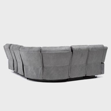 SOFÁ SECCIONAL RECLINABLE MODERNO GRIS 5 CUERPOS + CONSOLA CASTLE 7245CHCGR - 5