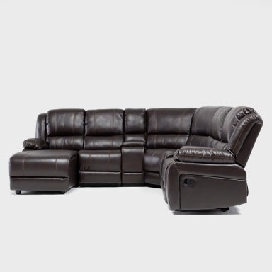 SOFÁ SECCIONAL CAFÉ - MODERNO IZQUIERDO + 2 CONSOLAS ROYALTY KM9026BRL - 5