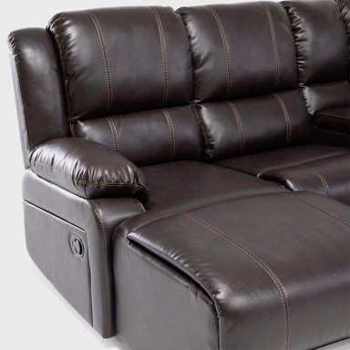 SOFÁ SECCIONAL CAFÉ - MODERNO IZQUIERDO + 2 CONSOLAS ROYALTY KM9026BRL - 7