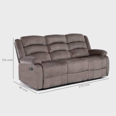 SOFÁ 3 CUERPOS RECLINABLE CLÁSICO MARTELL MARRÓN 98060S - 7