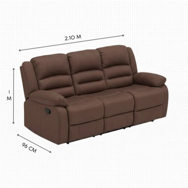 LIVING SOFÁ 3 CUERPOS RECLINABLE MARTELL CAFÉ + 2 BERGERS 98060 - 9