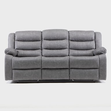 LIVING SOFÁ 3 CUERPOS RECLINABLE ROMA GRIS + 2 BERGERS KM060GR - 2