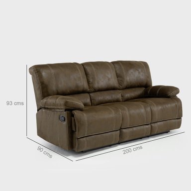 LIVING SOFÁ 3 CUERPOS RECLINABLE CASTLE CAFÉ + 2 BERGERS 98023R4 - 8